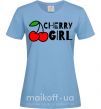 Жіноча футболка Cherry girl Блакитний фото