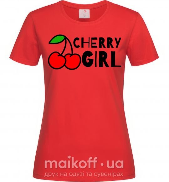 Женская футболка Cherry girl Красный фото