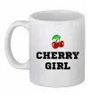 Чашка керамическая Cherry girl Белый фото