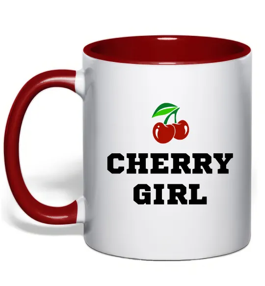 Чашка с цветной ручкой Cherry girl Красный фото
