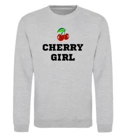 Свитшот Cherry girl Серый меланж фото