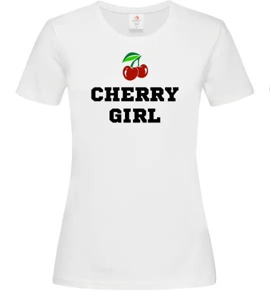 Жіноча футболка Cherry girl Білий фото