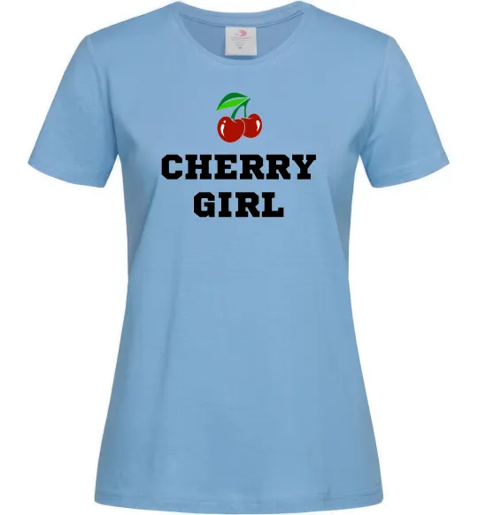 Жіноча футболка Cherry girl Блакитний фото