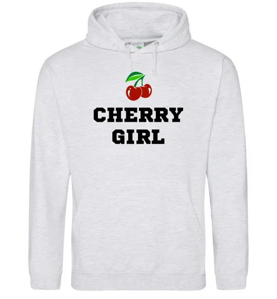 Женская толстовка (худи) Cherry girl Серый меланж фото