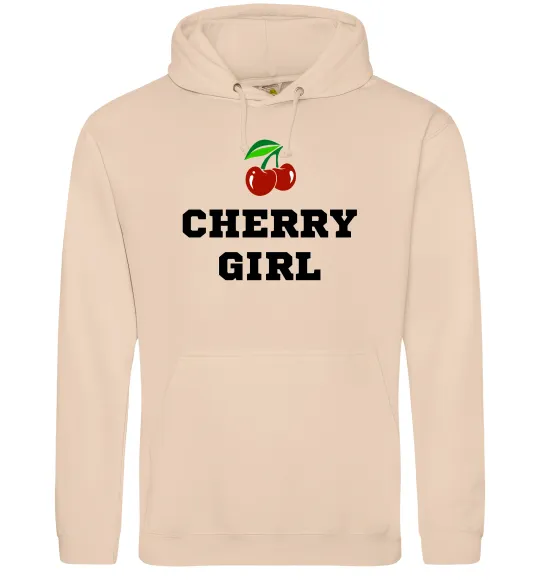 Женская толстовка (худи) Cherry girl Песочный фото