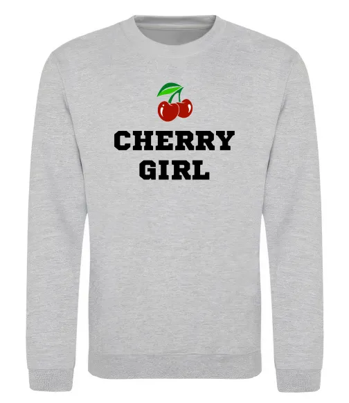 Свитшот Cherry girl Серый меланж фото