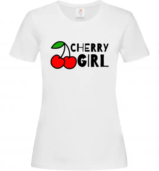 Жіноча футболка Cherry girl Білий фото