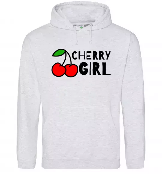 Жіноча толстовка (худі) Cherry girl Сірий меланж фото