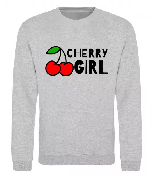 Світшот Cherry girl Сірий меланж фото