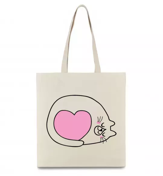 Еко-сумка Lovely kitten Бежевий фото