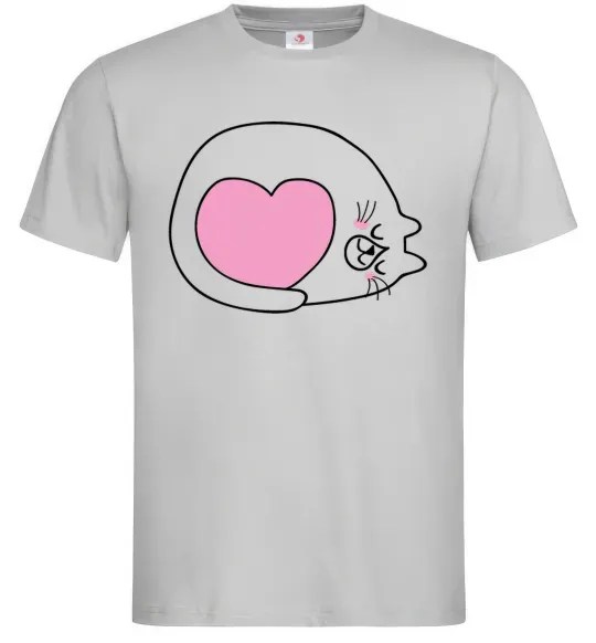 Мужская футболка Lovely kitten Серый фото