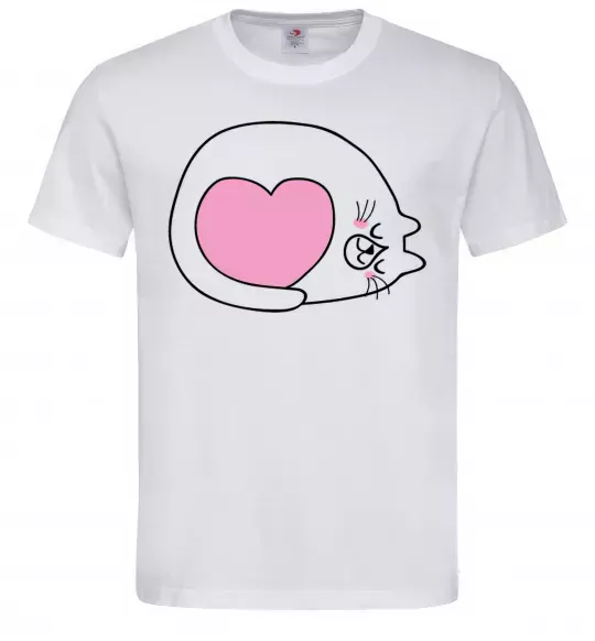 Мужская футболка Lovely kitten Белый фото