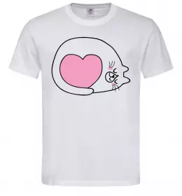 Мужская футболка Lovely kitten Белый фото