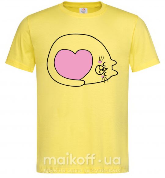 Мужская футболка Lovely kitten Лимонный фото