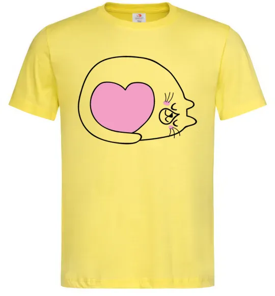 Мужская футболка Lovely kitten Лимонный фото