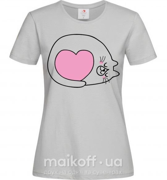 Жіноча футболка Lovely kitten Сірий фото