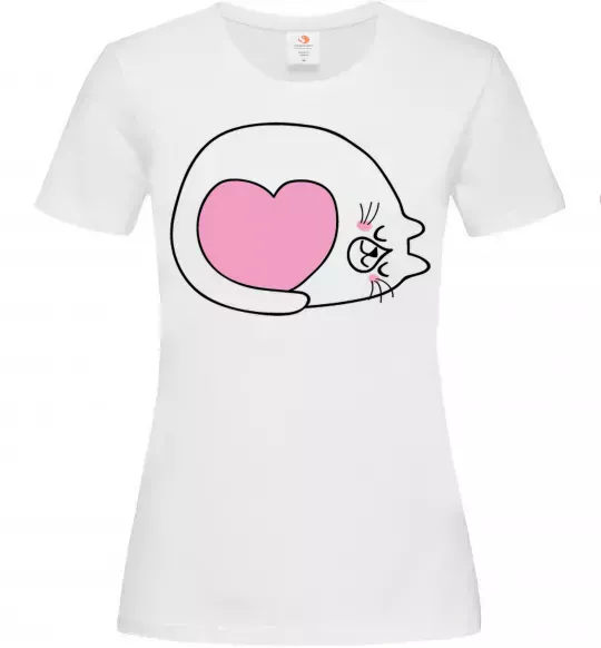 Жіноча футболка Lovely kitten Білий фото