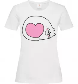 Женская футболка Lovely kitten Белый фото