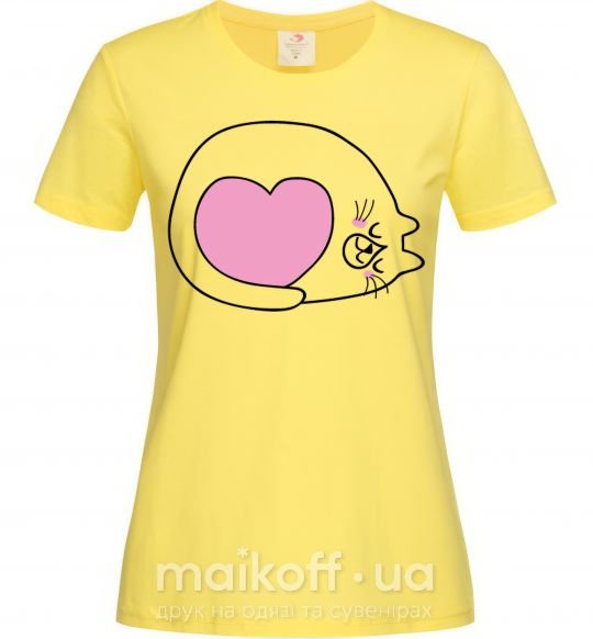 Жіноча футболка Lovely kitten Лимонний фото