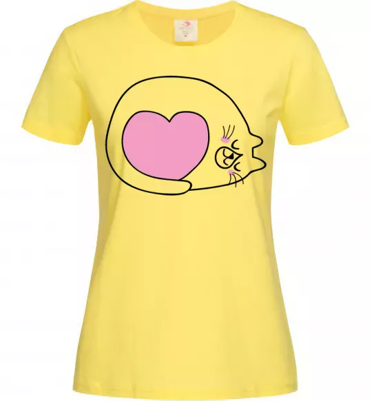 Жіноча футболка Lovely kitten Лимонний фото