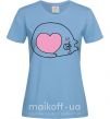 Женская футболка Lovely kitten Голубой фото