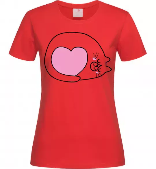 Жіноча футболка Lovely kitten Червоний фото