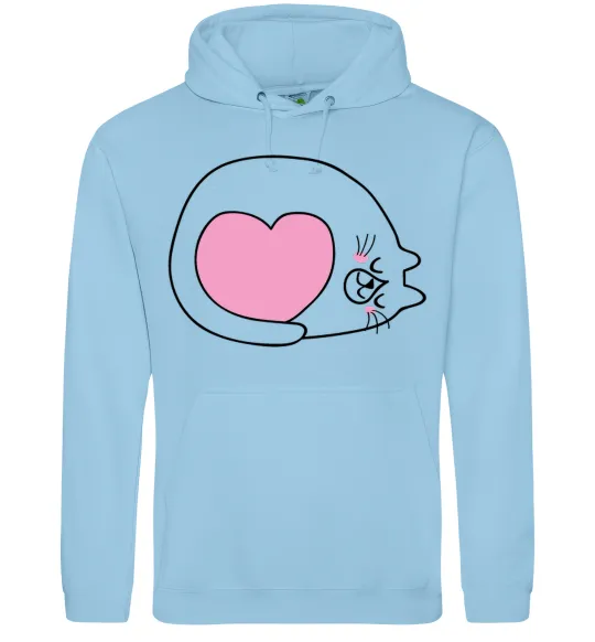 Мужская толстовка (худи) Lovely kitten Голубой фото