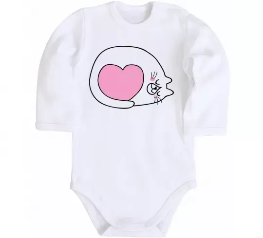 Дитячий бодік Lovely kitten Білий фото