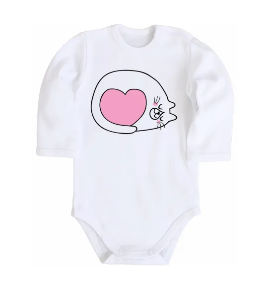 Дитячий бодік Lovely kitten Білий фото
