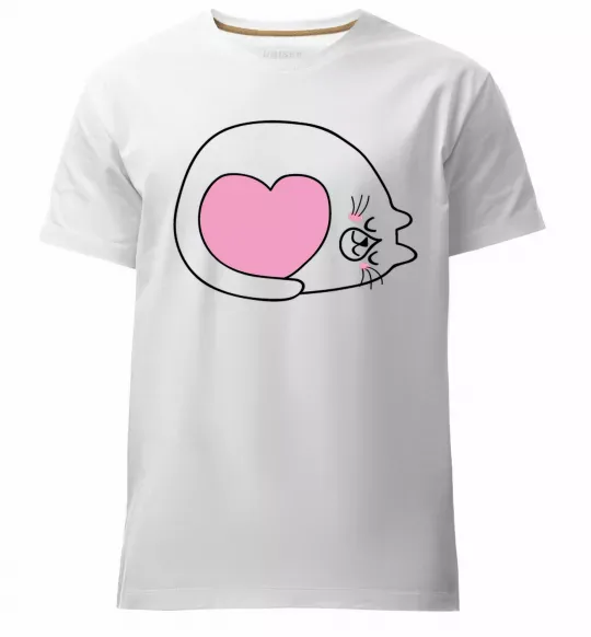 Чоловіча преміум футболка Lovely kitten Білий фото