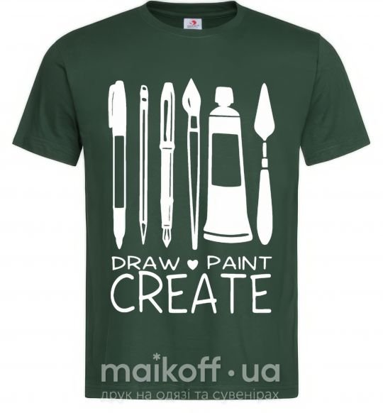Мужская футболка Draw and paint create Темно-зеленый фото