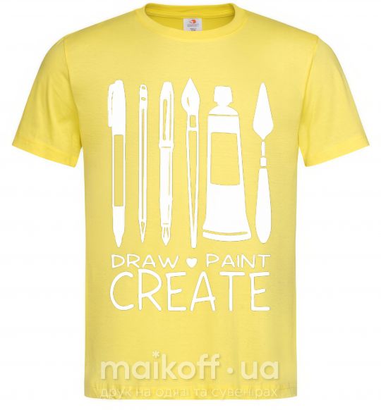 Чоловіча футболка Draw and paint create Лимонний фото