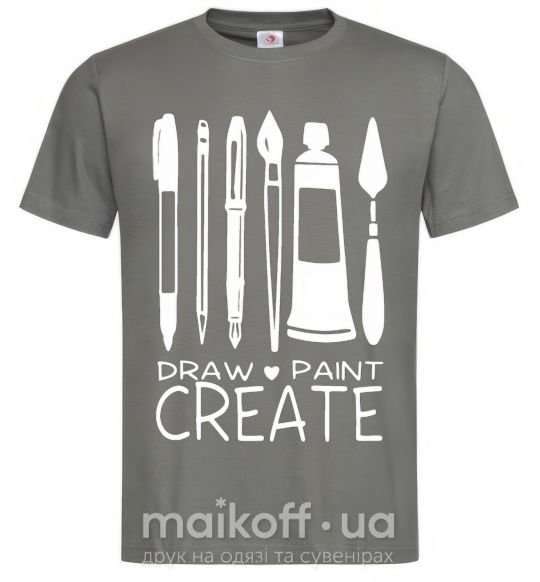 Мужская футболка Draw and paint create Графит фото