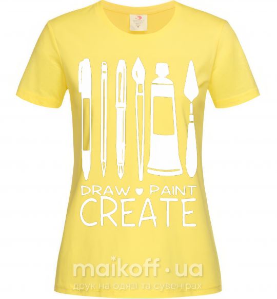 Женская футболка Draw and paint create Лимонный фото