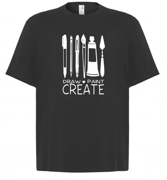 Футболка Оверсайз Draw and paint create Черный фото