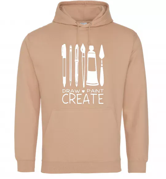 Женская толстовка (худи) Draw and paint create Песочный фото