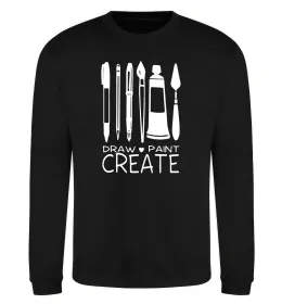 Світшот Draw and paint create Чорний фото