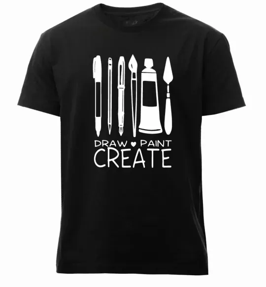 Мужская премиум футболка Draw and paint create Черный фото