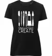 Жіноча преміум футболка Draw and paint create Чорний фото