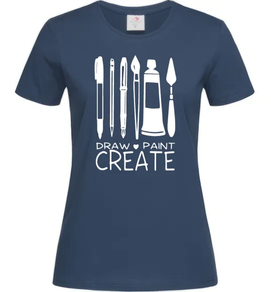 Жіноча футболка Draw and paint create Темно-синій фото