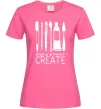 Жіноча футболка Draw and paint create Яскраво-рожевий фото