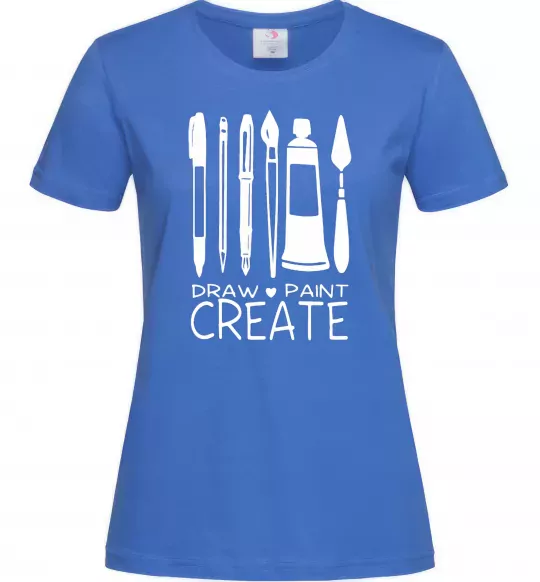 Жіноча футболка Draw and paint create Яскраво-синій фото