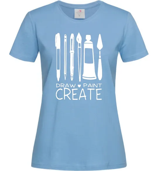 Жіноча футболка Draw and paint create Блакитний фото