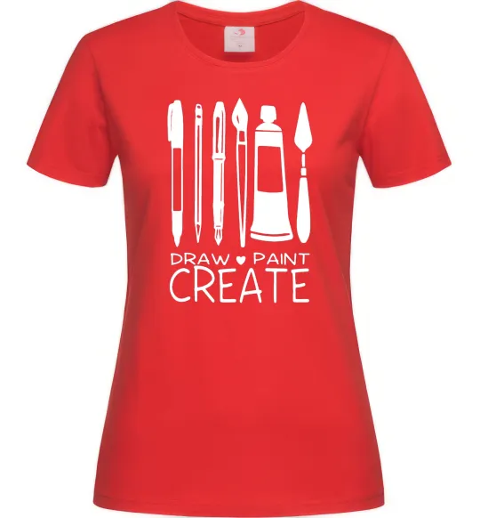 Жіноча футболка Draw and paint create Червоний фото
