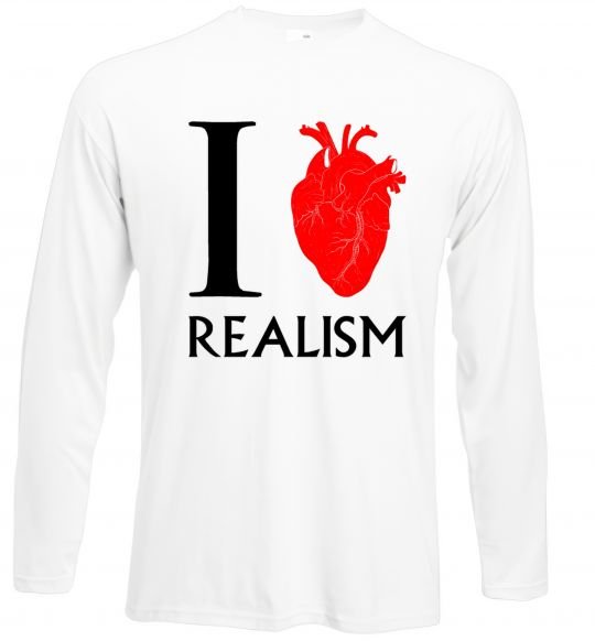 Реглан I love realism Білий фото