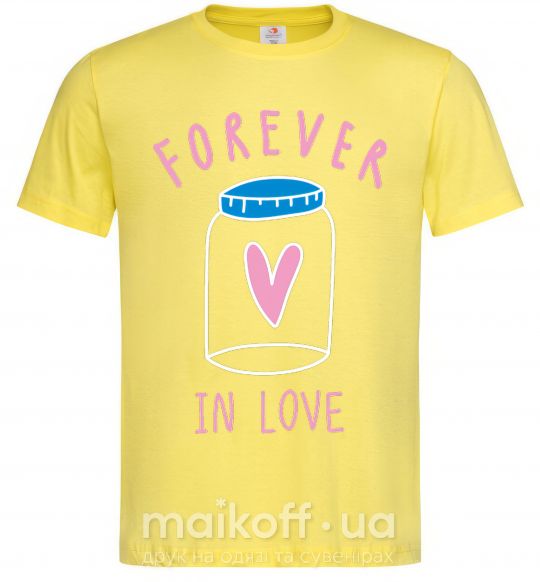 Мужская футболка Forever in love bottle Лимонный фото