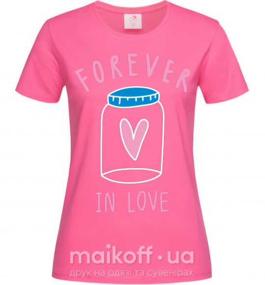 Жіноча футболка Forever in love bottle Яскраво-рожевий фото