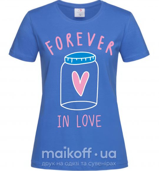 Жіноча футболка Forever in love bottle Яскраво-синій фото