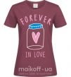 Жіноча футболка Forever in love bottle Бордовий фото