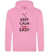 Чоловіча толстовка (худі) Keep calm design is not easy Рожевий фото
